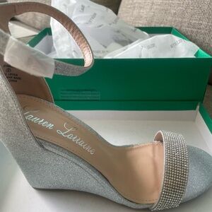 Lauren Lorraine Glittering Silver Wedges